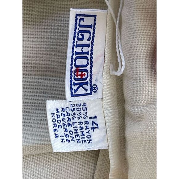 SK1 VTG J.G. Hook Pleated Linen Maxi Skirt White Size 14‎ - Picture 5 of 9